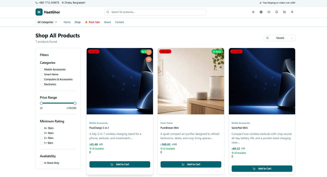 HaatGhor — E-commerce Storefront & Admin Dashboard project screenshot 3