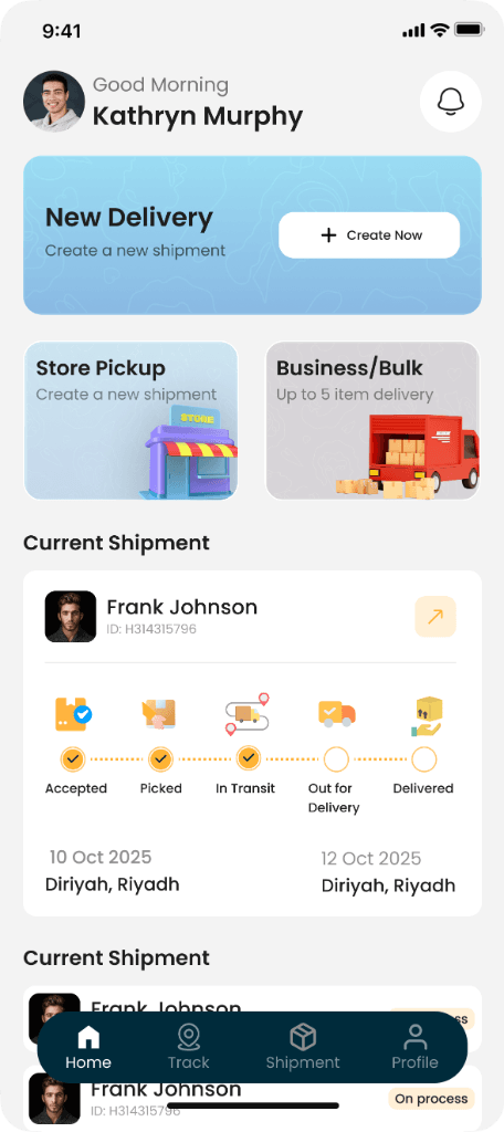 SwiftDrop Delivery App project screenshot 1