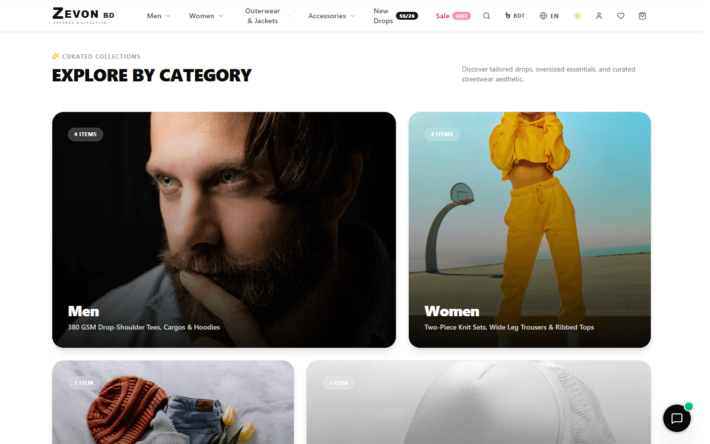 ZEVON — Architectural Streetwear E-Commerce Platform & Admin Dashboard project screenshot 2